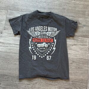 Graphic Tee with Motorcycle Print